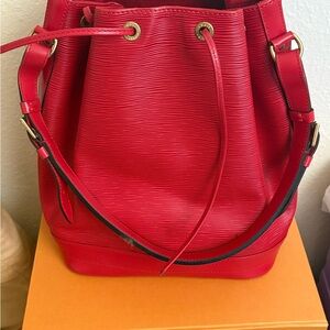 Neonoe LV Red Bucket Bag